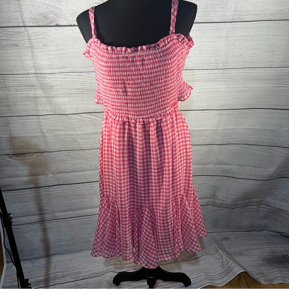 Bee Gee Pink Gingham NWT Sundress backless - Picture 2 of 9
